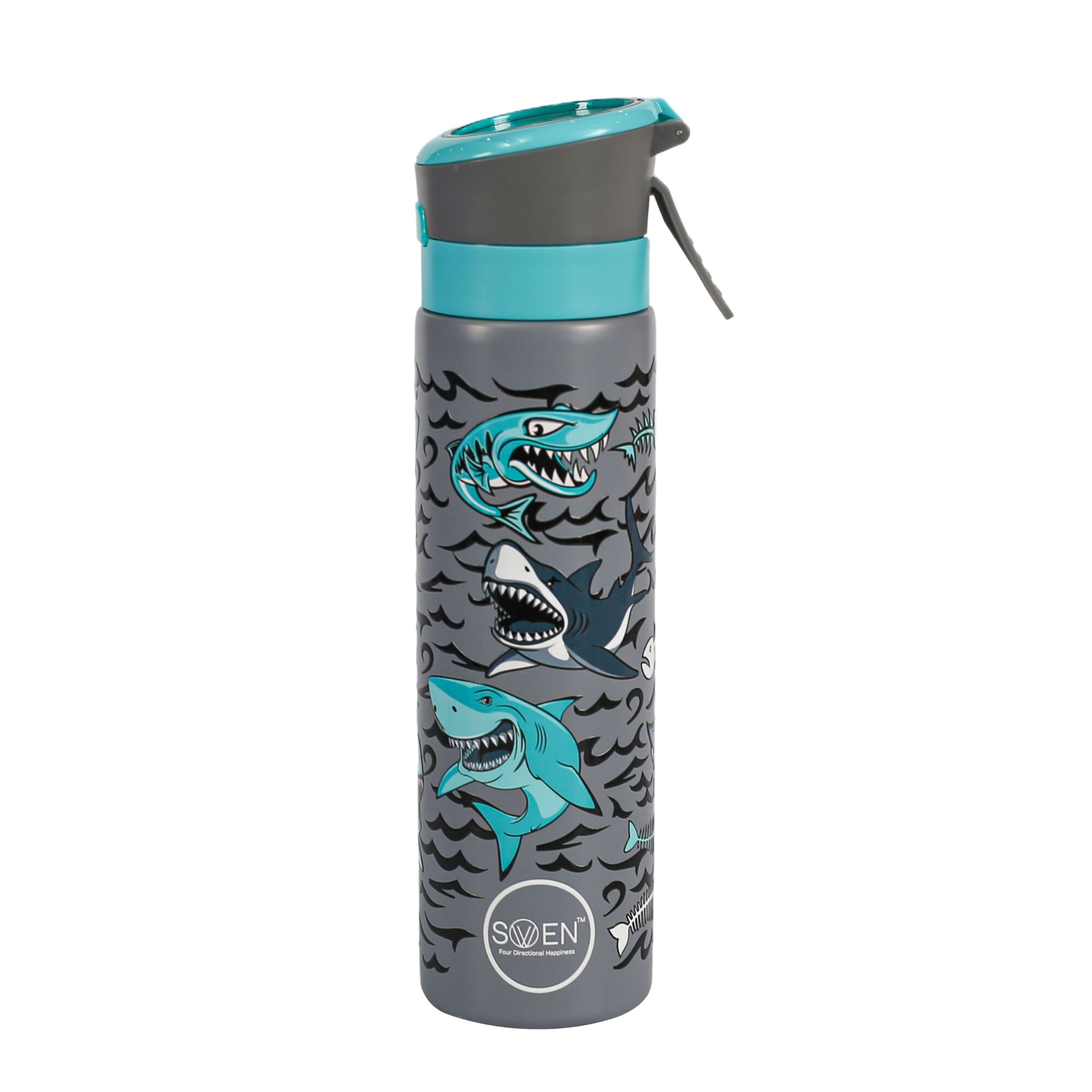 Insulated Stainless Steel Shark Theme Mist Bottle -  Blue And Grey Color - 540Ml