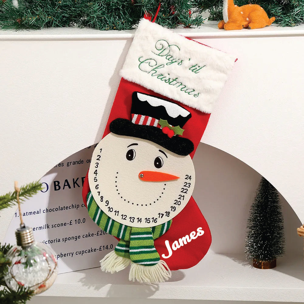 Festive Countdown Treasure Stockings - Snowman