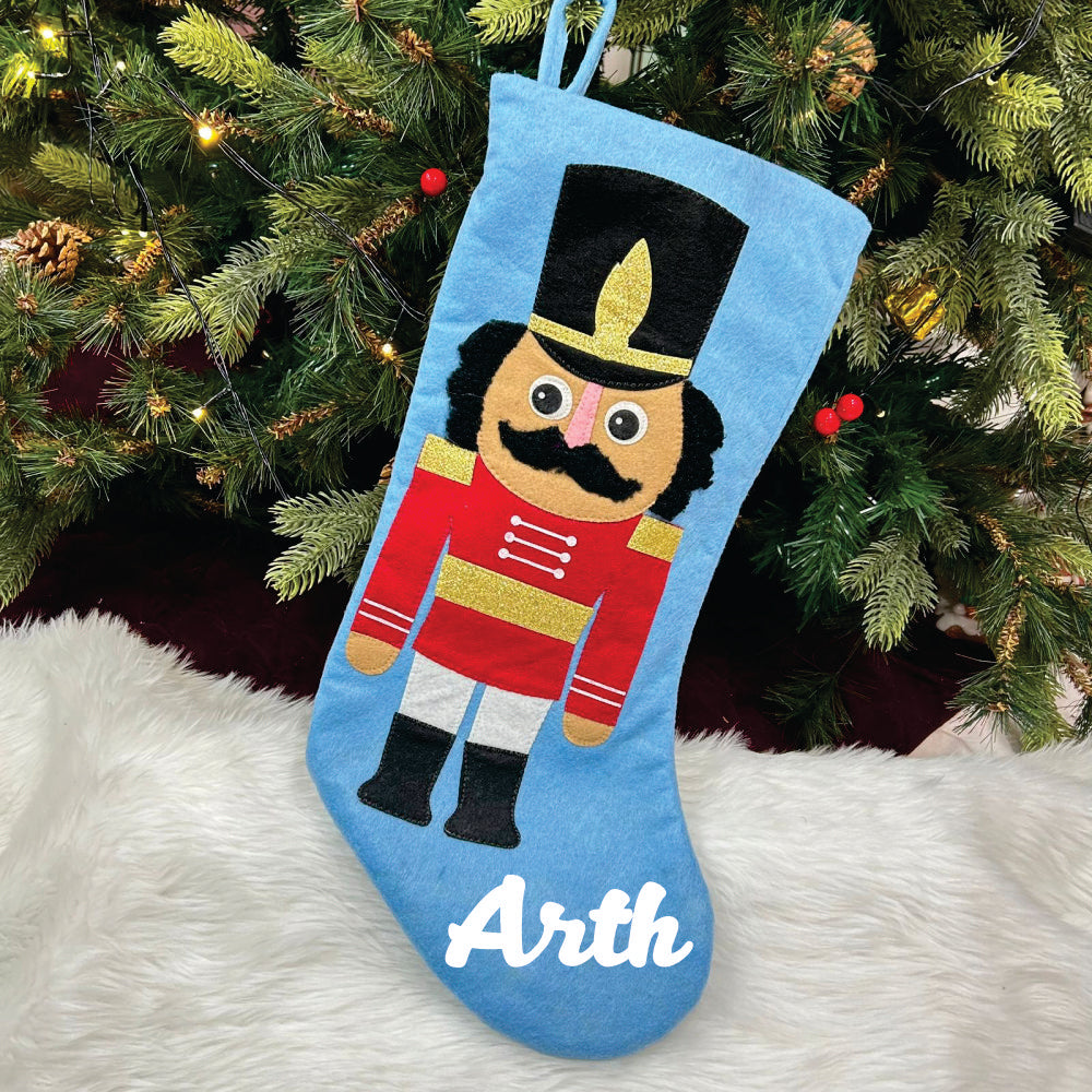 17" Nutcracker Large Stocking - Blue