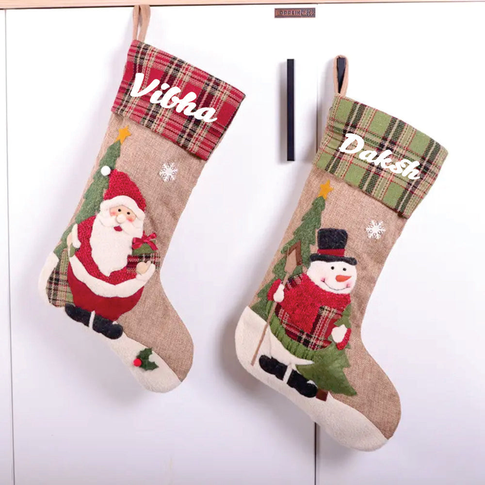 Checkered Cheer Stocking - Set of 2