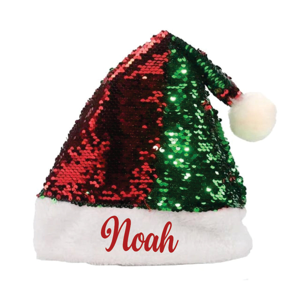 Sequins Santa Caps - Green And Red