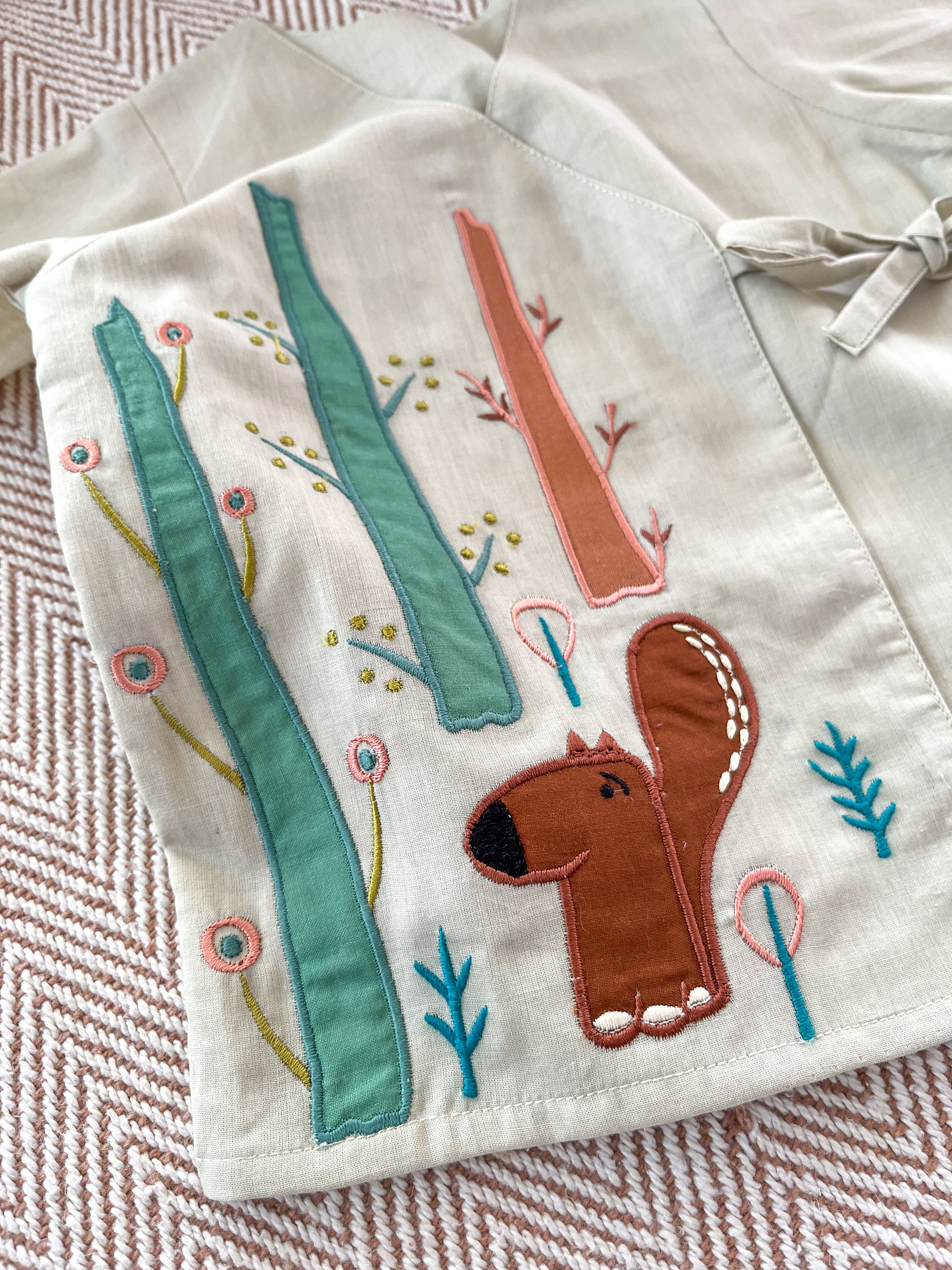 Set of two voile jhablas- Alpacas and Squirrel - Totdot