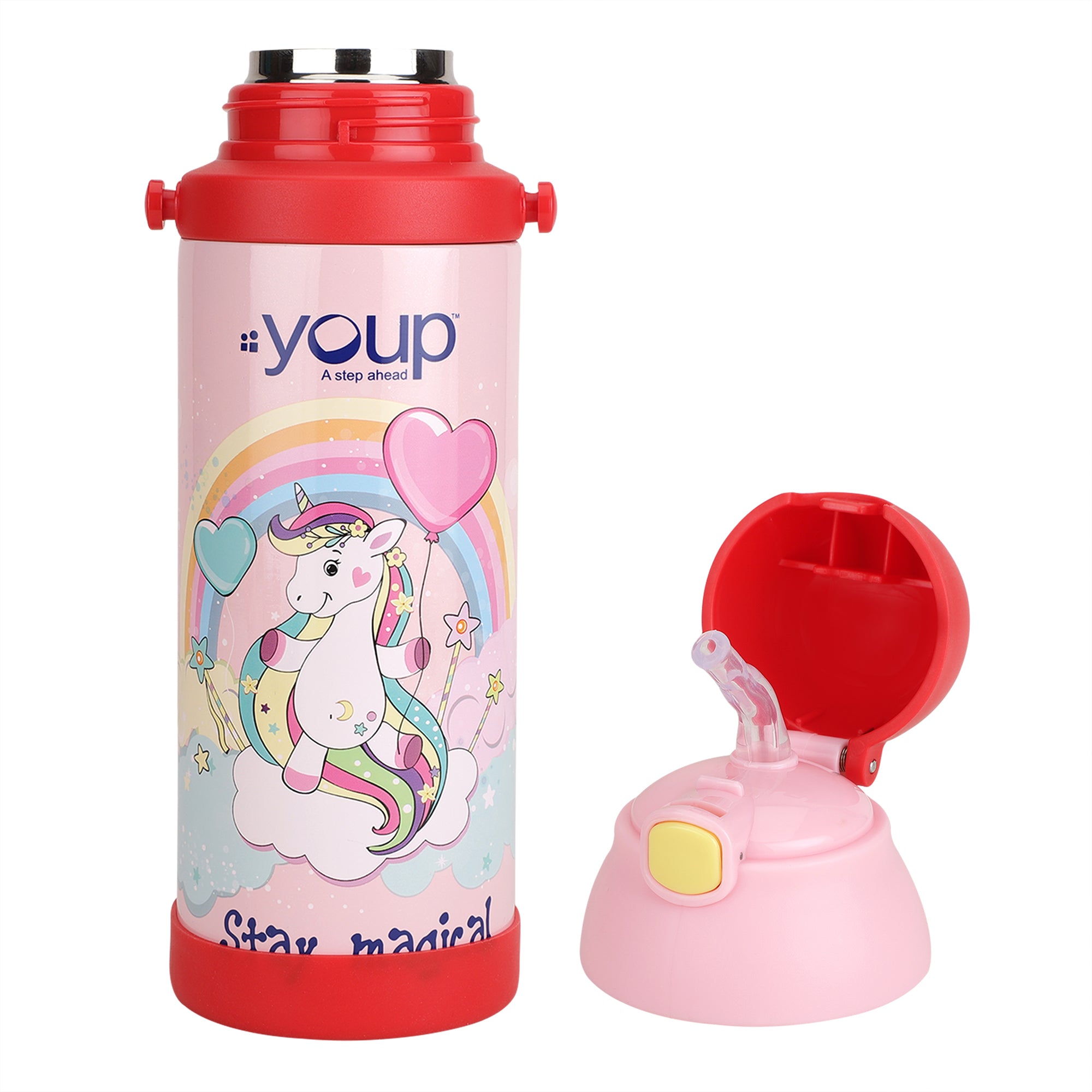 Stainless Steel Unicorn Theme Kids Insulated Sipper Bottle Winner - 500 Ml