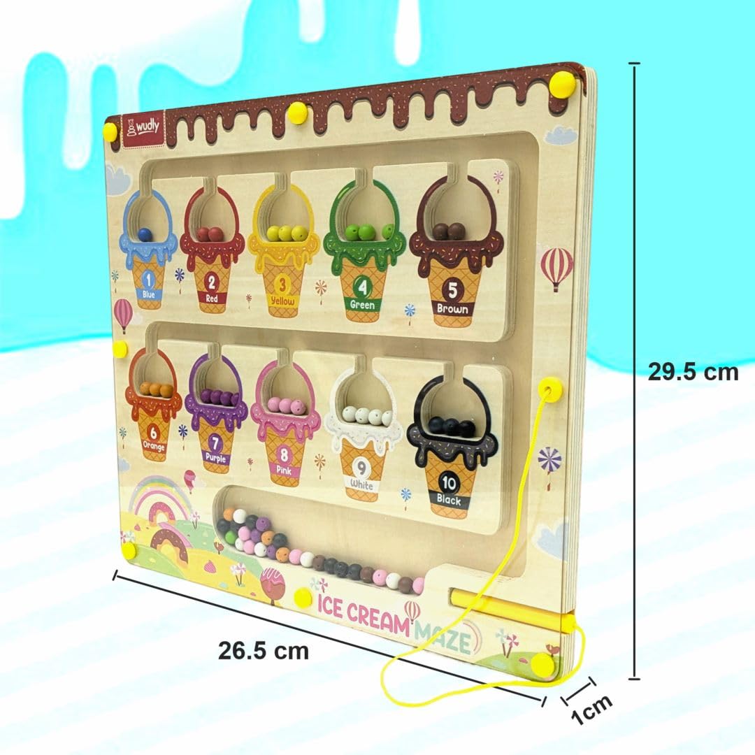 Ice Cream Maze - Magnetic Color and Number Maze