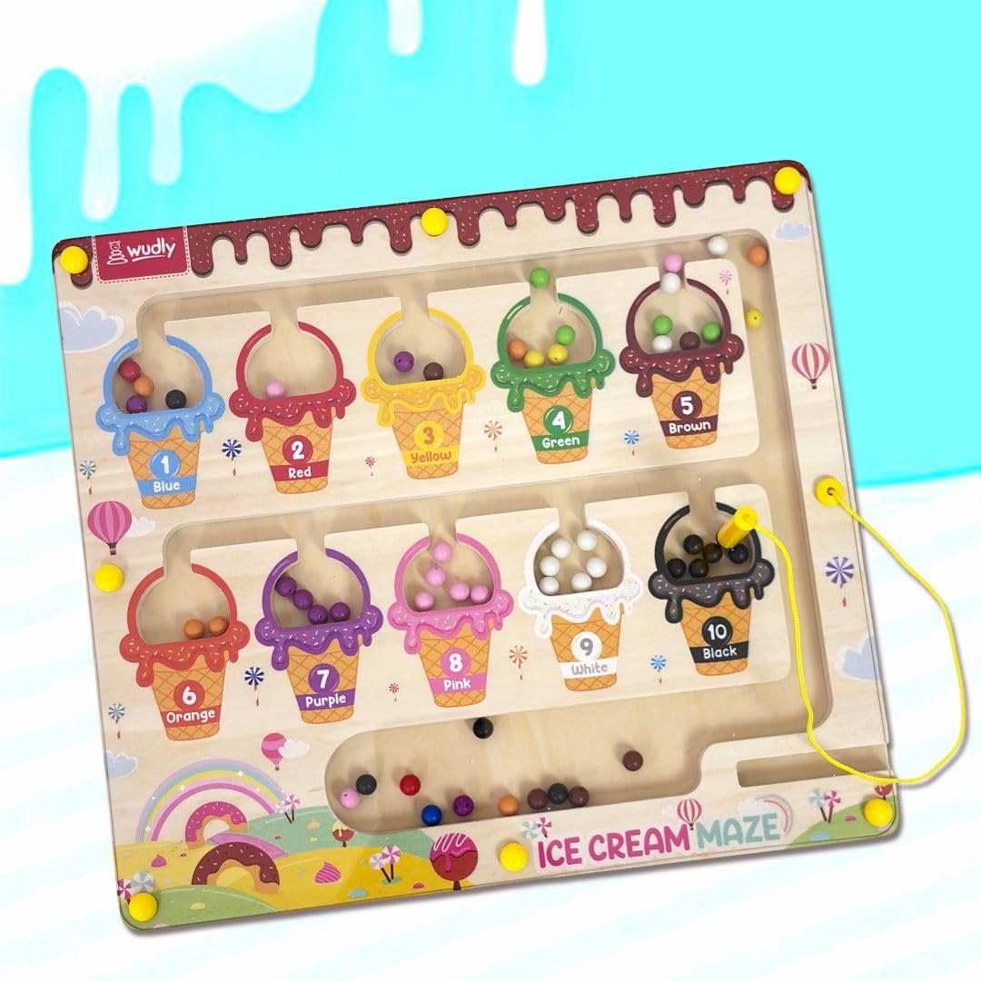 Ice Cream Maze - Magnetic Color and Number Maze