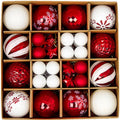 44 Pcs Cranberry Snow Baubles