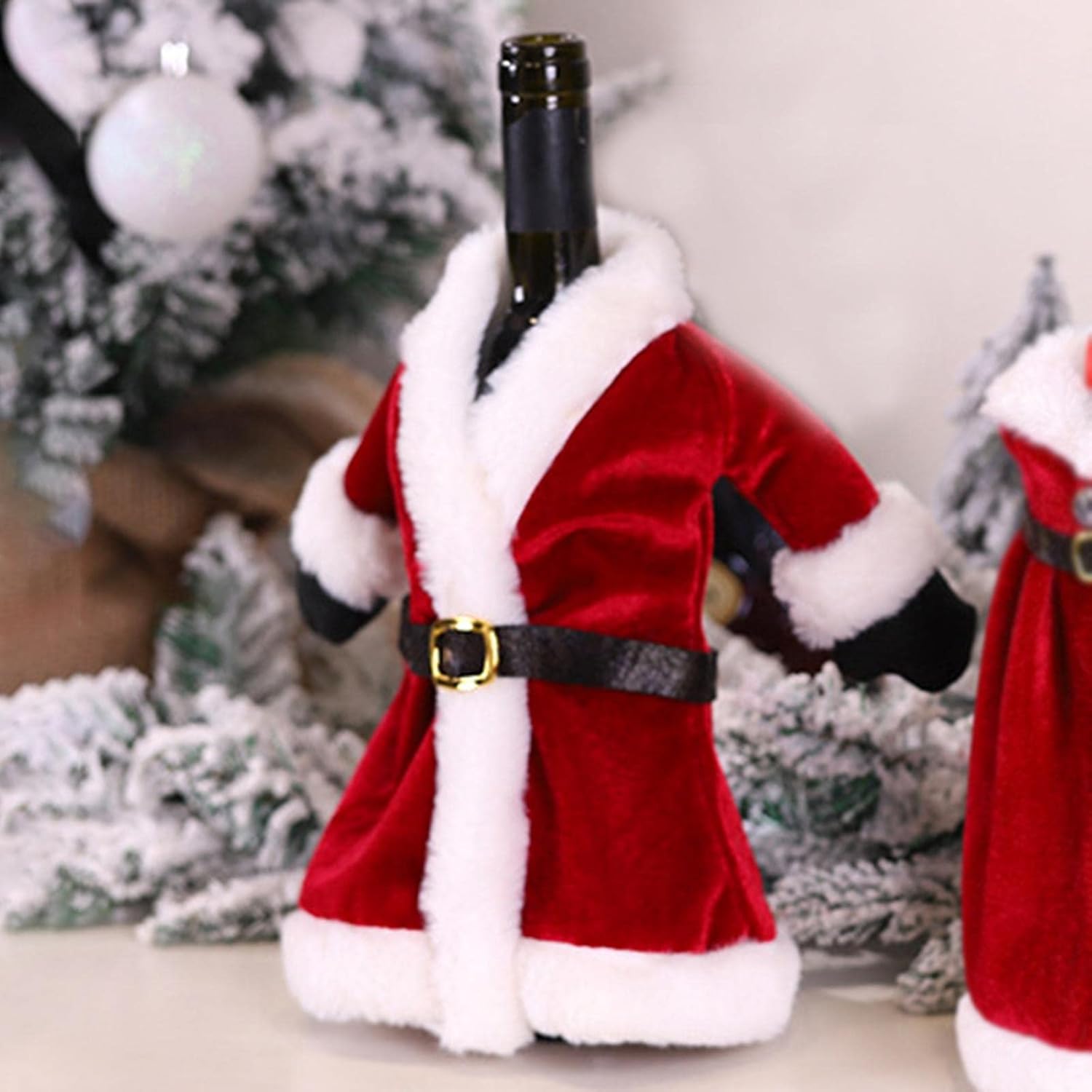 Mr & Mrs. Santa Wine Bottle Covers - Set of 2