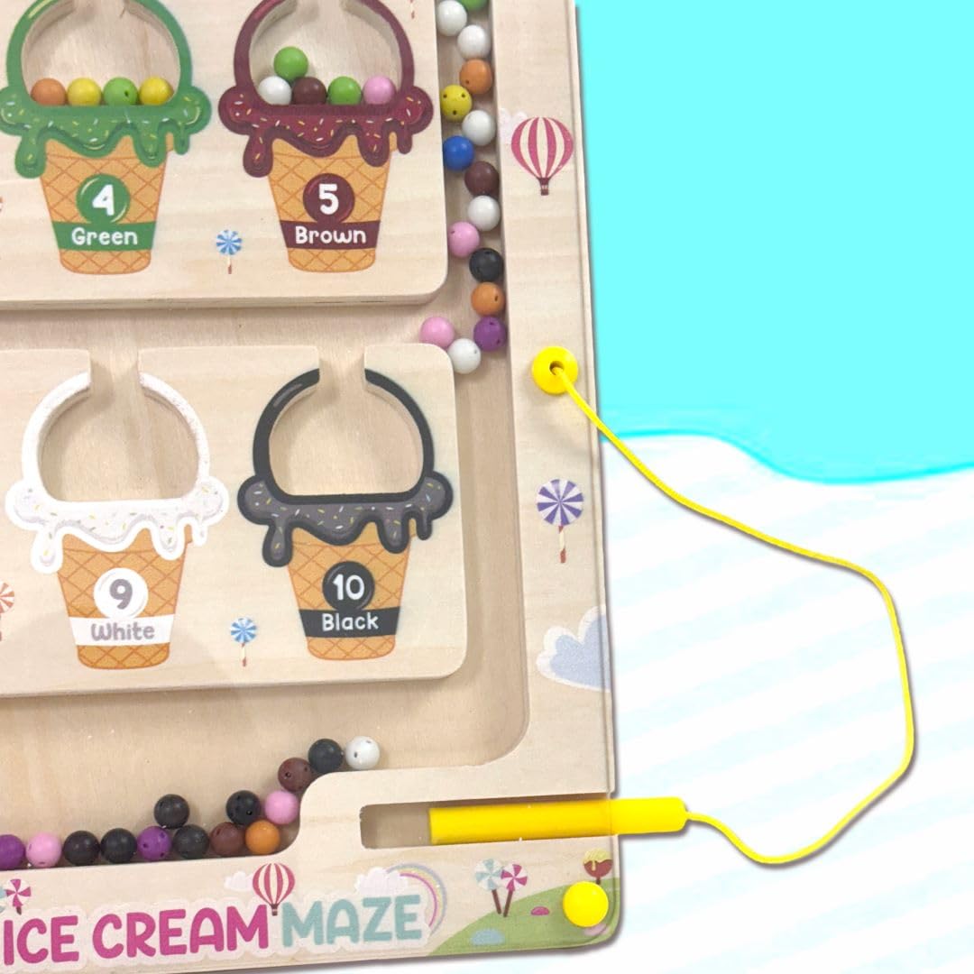 Ice Cream Maze - Magnetic Color and Number Maze