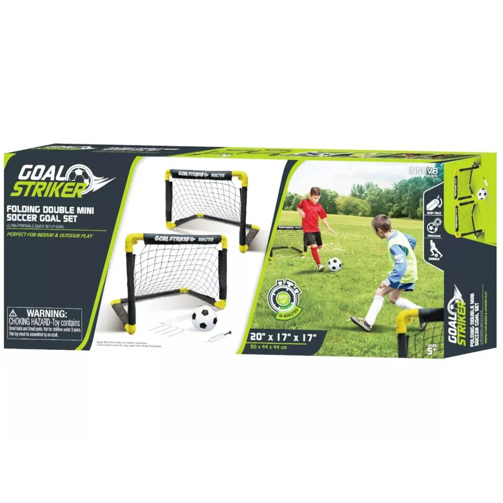 Folding Double Mini Soccer Goal Set.