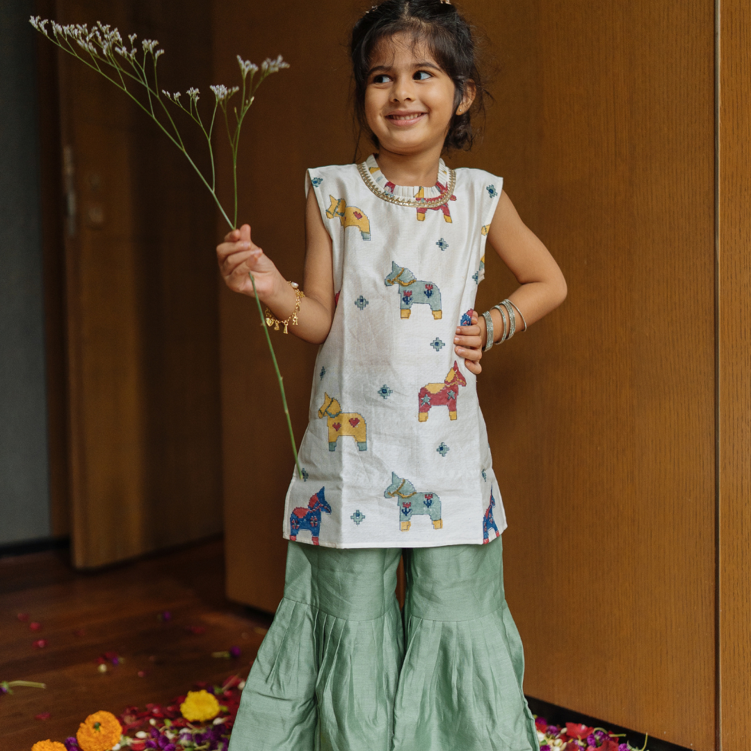 Chanderi Kurta Pyjama Set - Tuk Tuk Ghoda