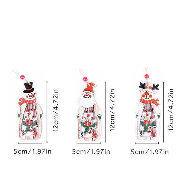 Santa / Snowman / Reindeer Hanging Wooden Charm