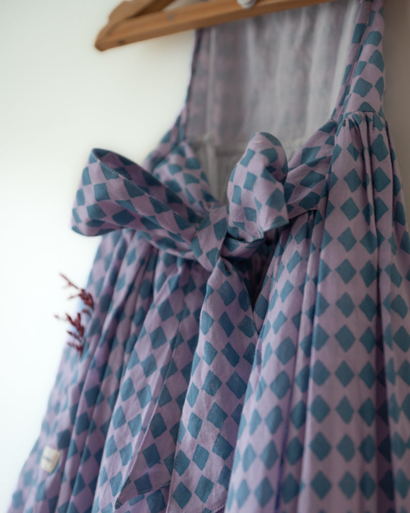 Saaz Purple Geometric Halter Maxi Dress