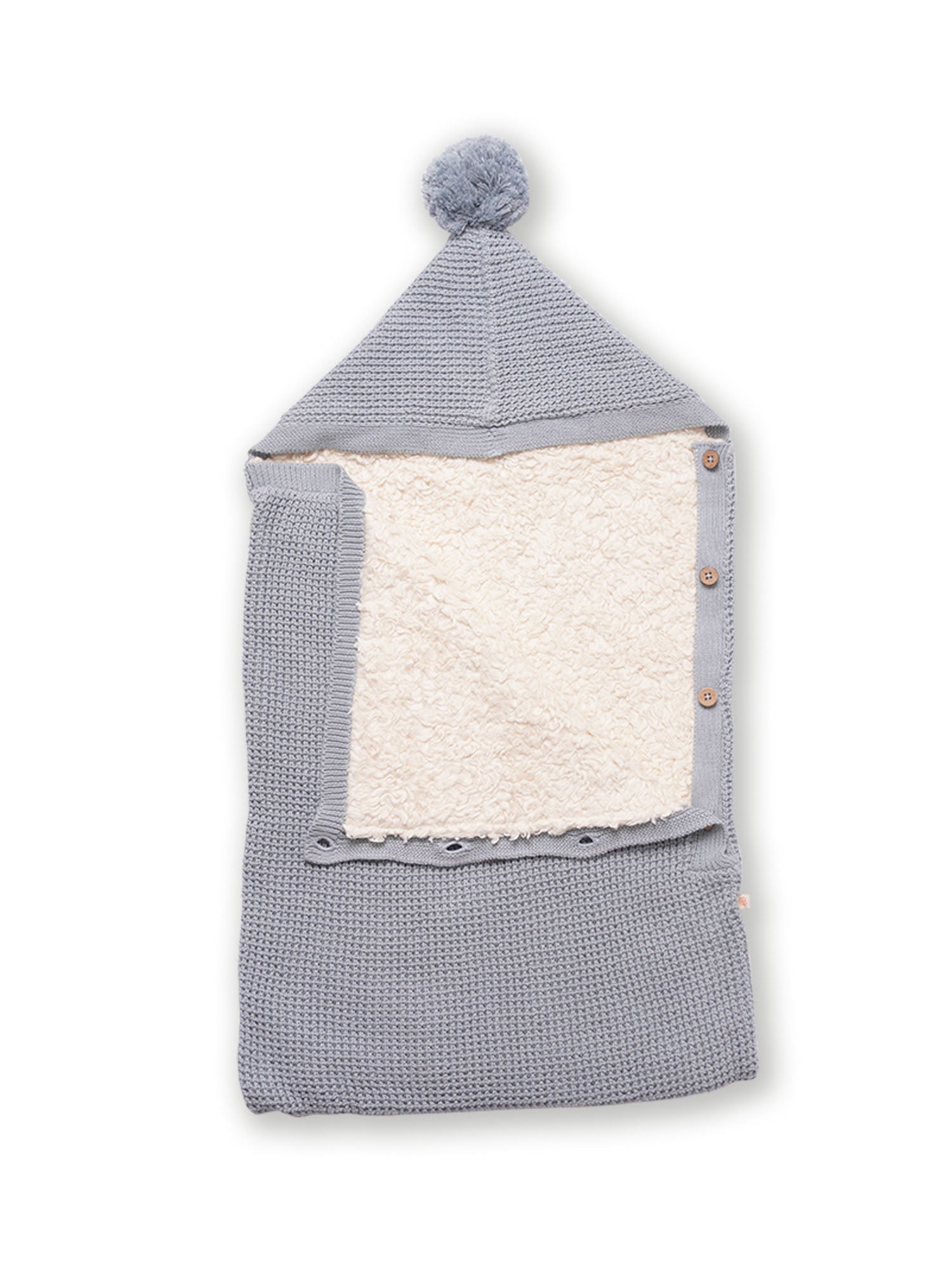 Snow Frost - Organic Cotton Blue Cocoon Blanket for Babies - Totdot