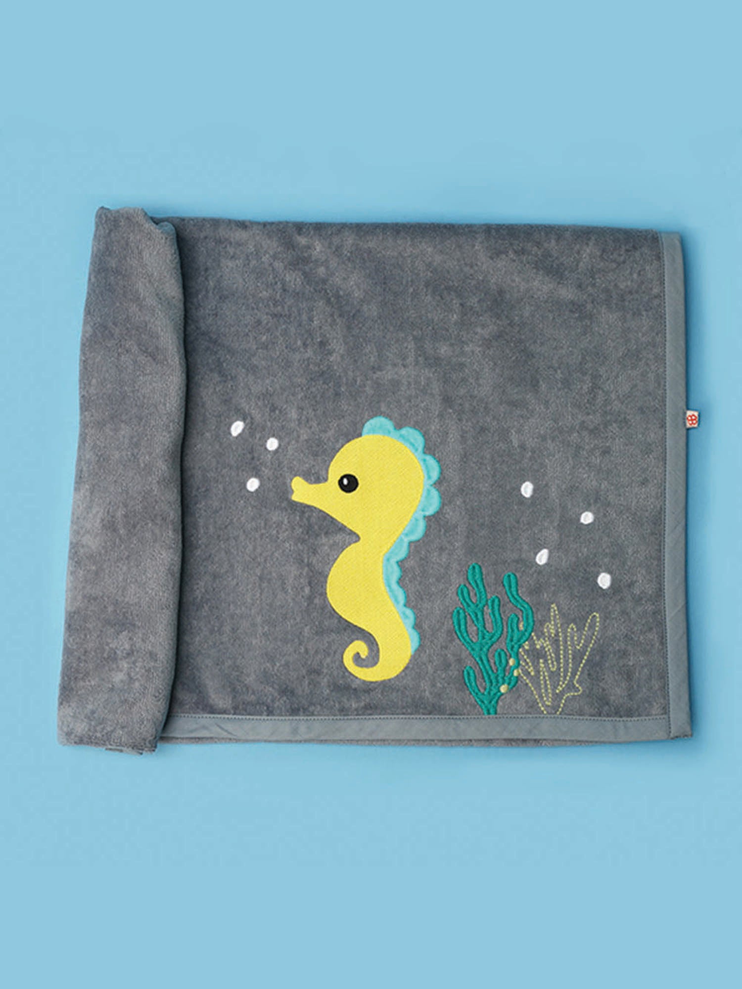 Seahorse - Organic Cotton Baby Bath Towel - Totdot