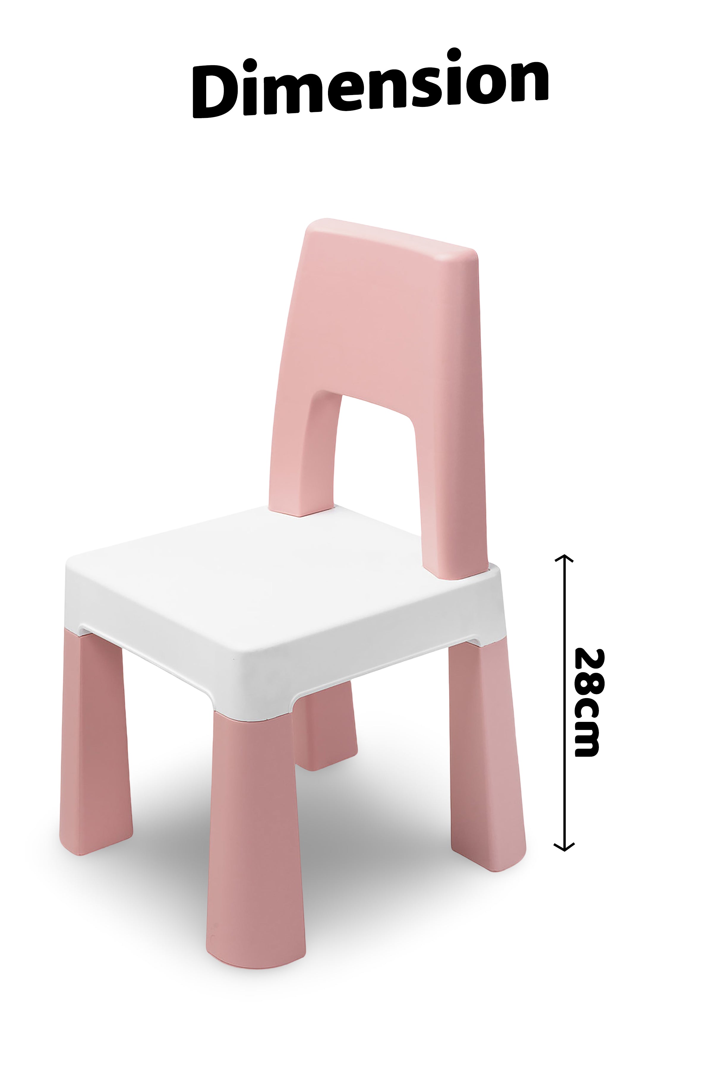 Learning Chair for Kids - Pastel pink and white