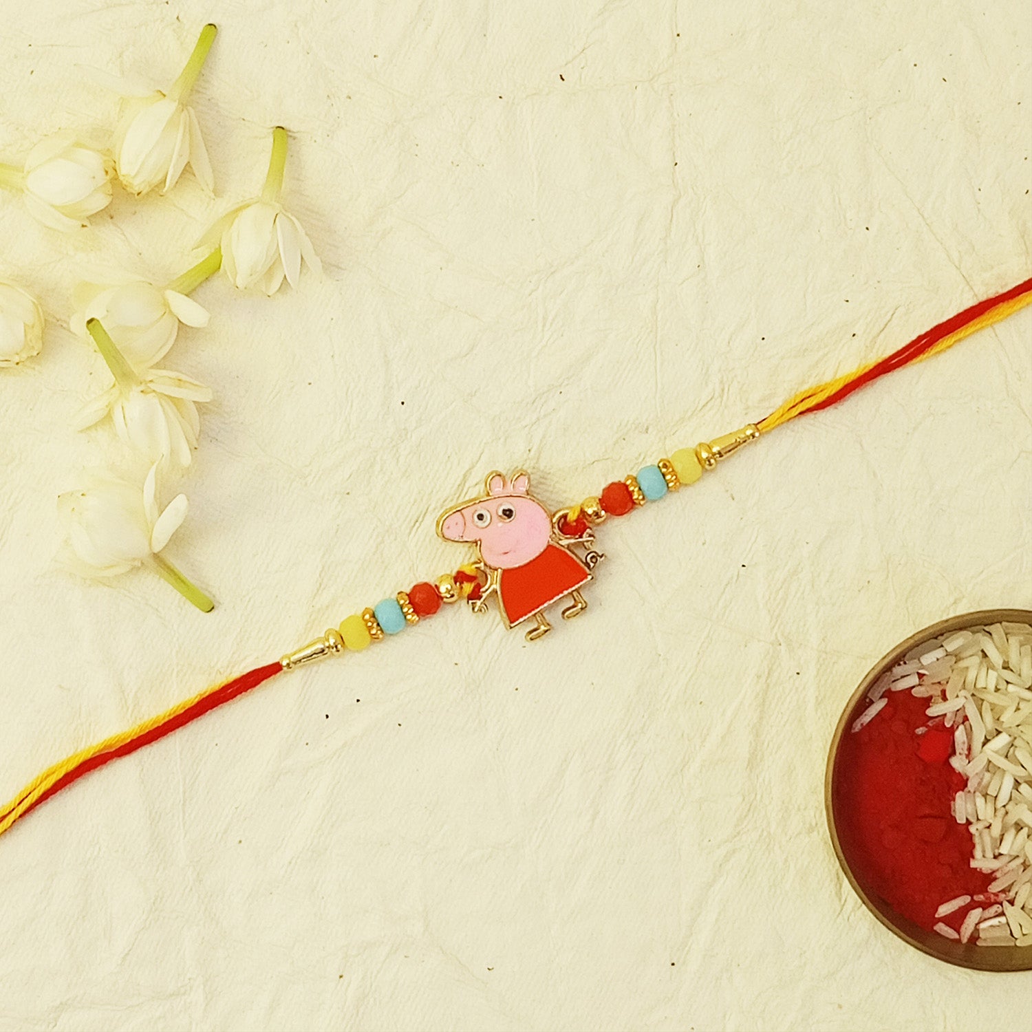 Peppa Pig Metallic Charm Rakhi