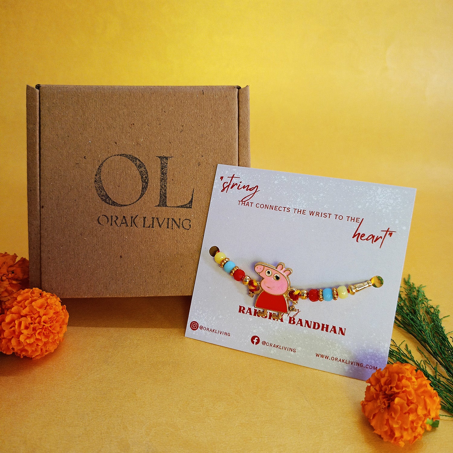Peppa Pig Metallic Charm Rakhi
