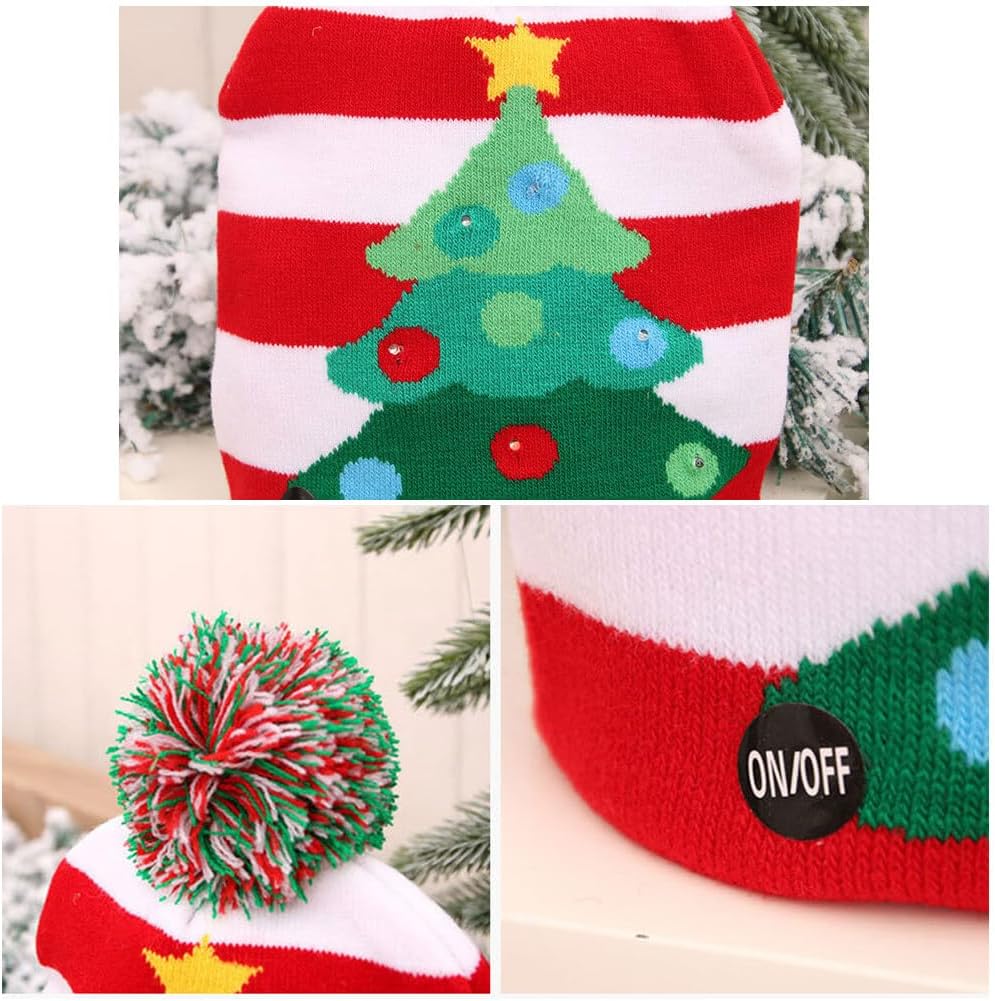 Twinkling Tree Knit LED Beanie