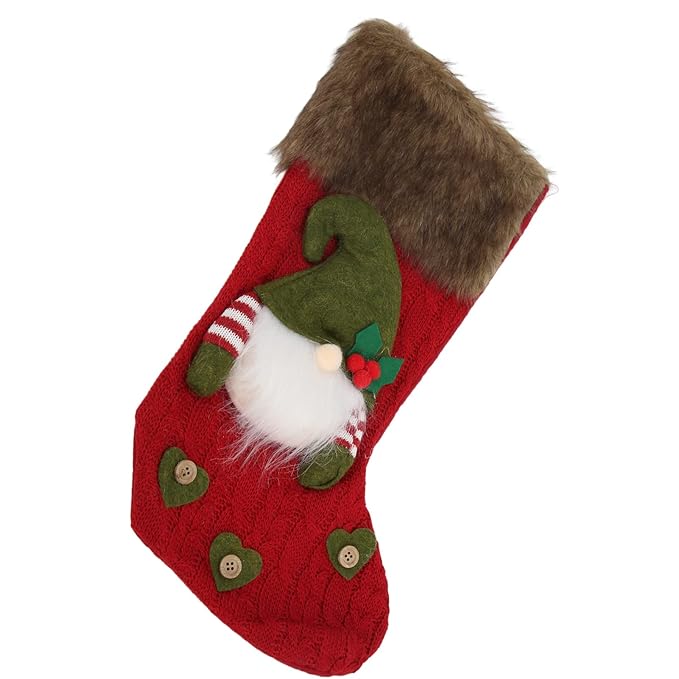Nordic Gnome Stocking - Berry Red
