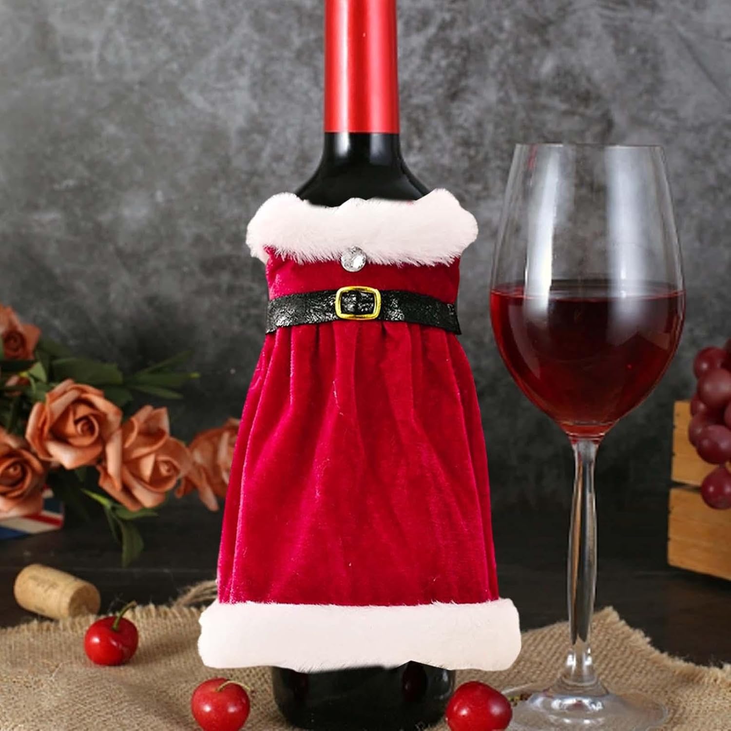 Mr & Mrs. Santa Wine Bottle Covers - Set of 2