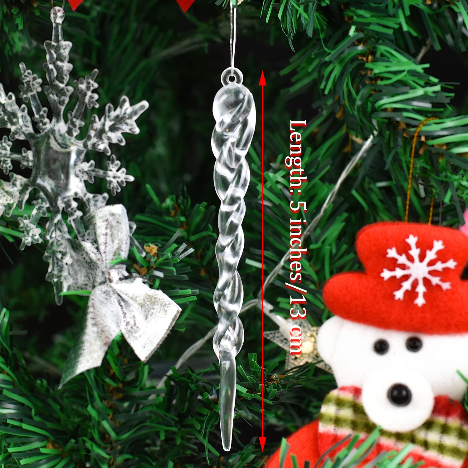 Crystal Icicle Ornaments - Set of 12