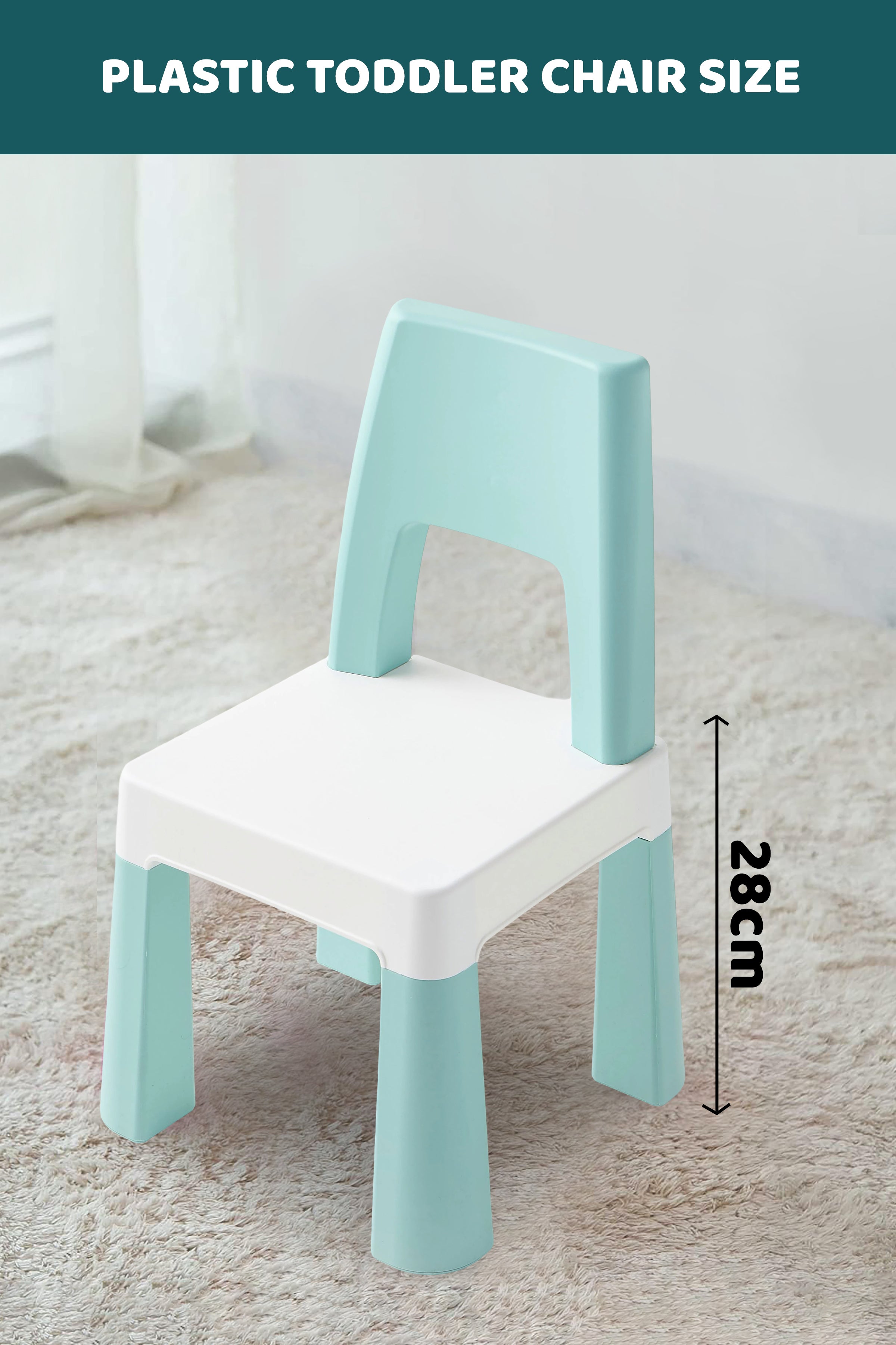 Learning Chair for Kids - Pastel Blue and white