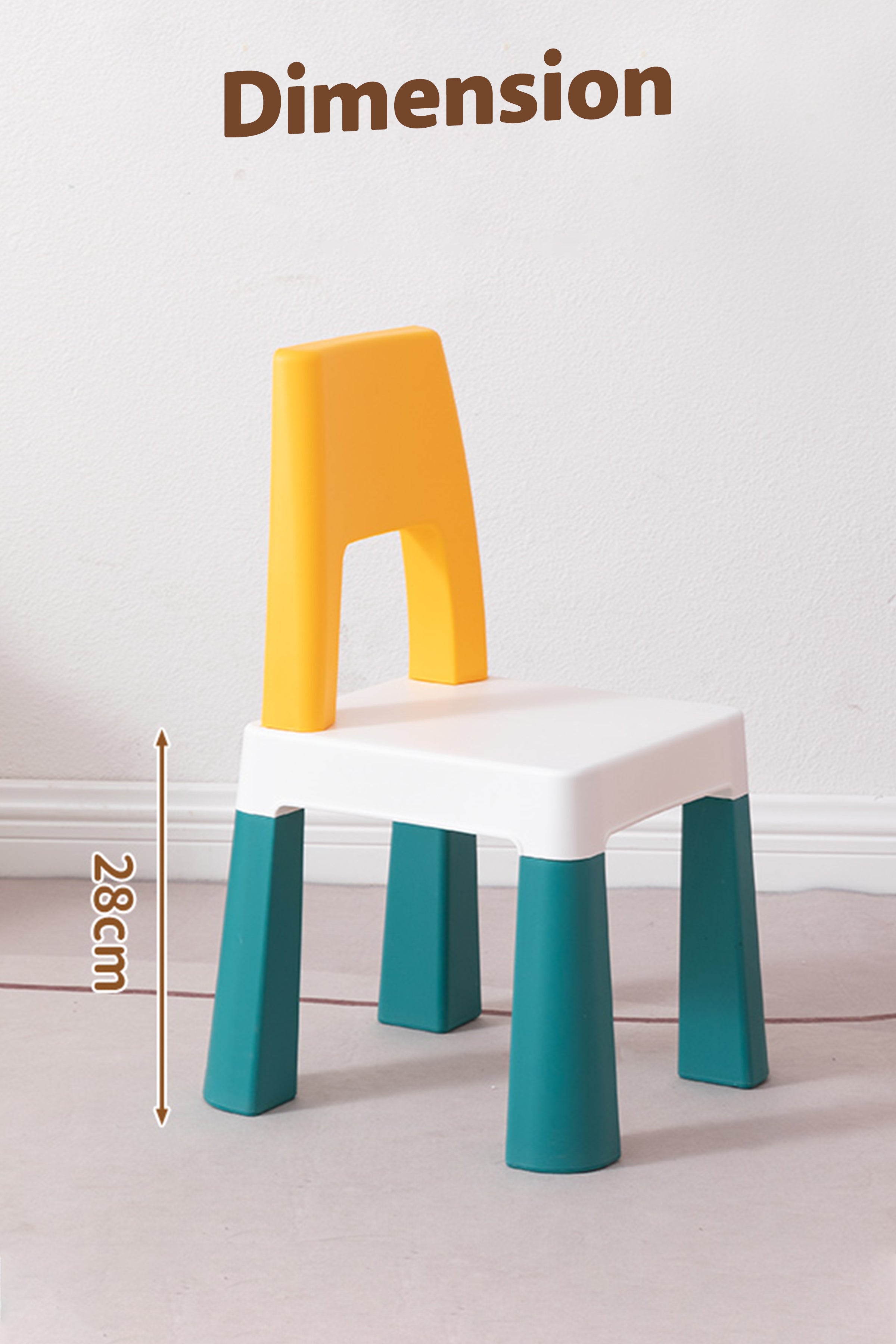 Learning Chair for Kids - Yellow, white and Blue