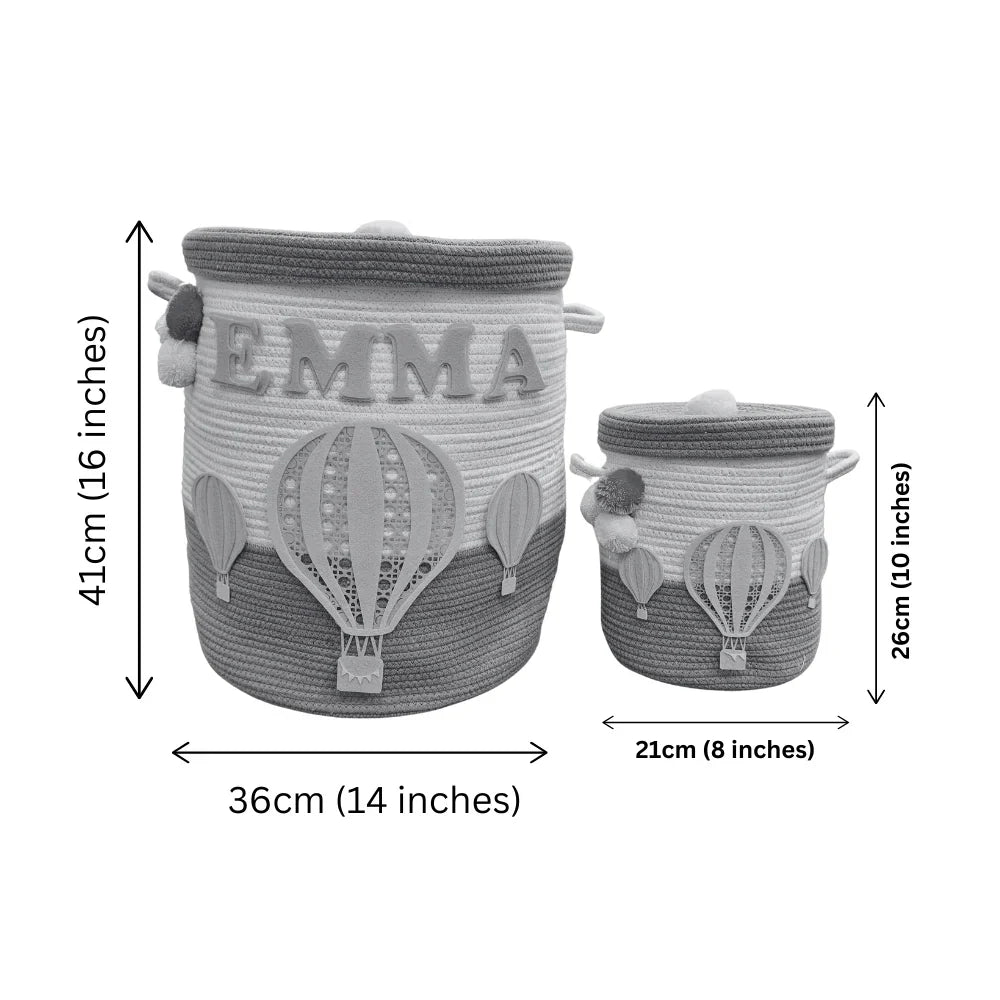 Jute Cotton Storage Basket with Lid - Mommy's Little Fawn