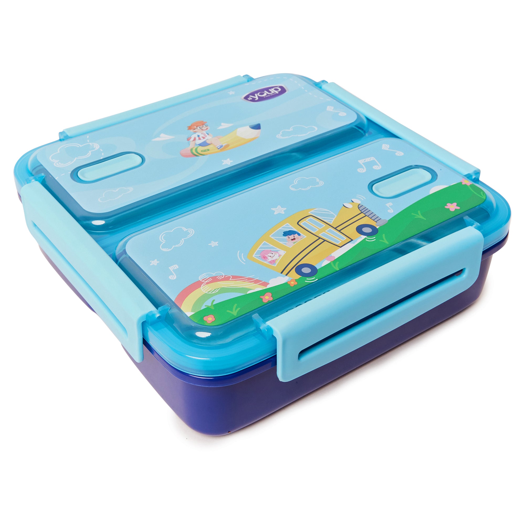 Stainless Steel Kids  Bento Lunch Box With 2 Compartments  Tycoon-1100 Ml
