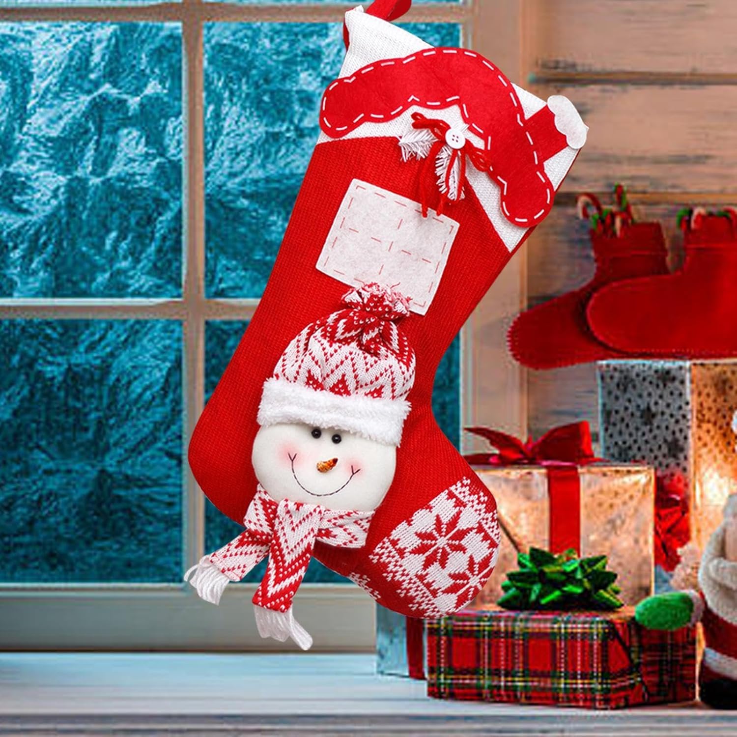 Nordic Knit Stocking - Snowman