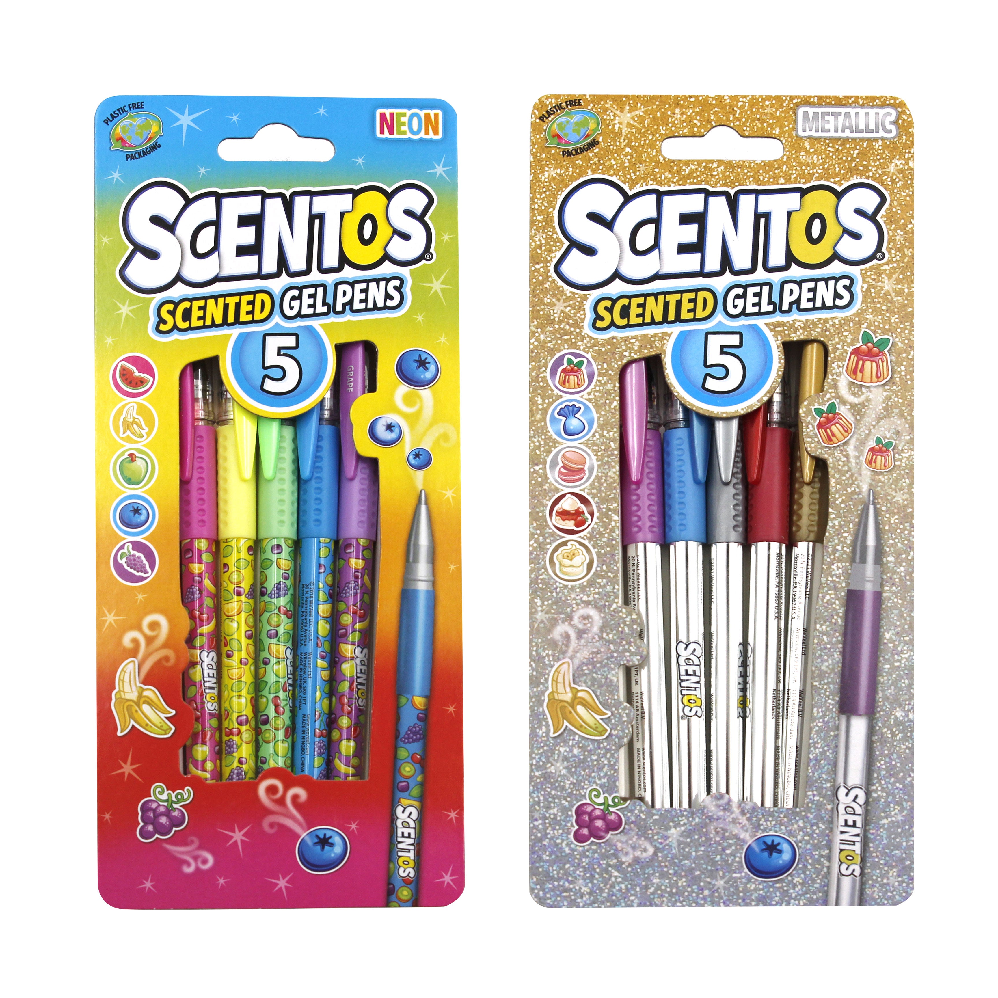 Neon Gel Pens - pack of 5 Scentos