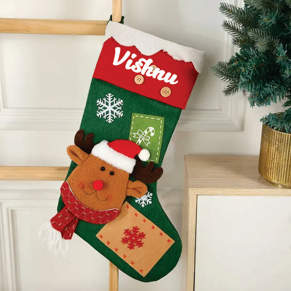 Snowflake Serenade Stocking (Reindeer)