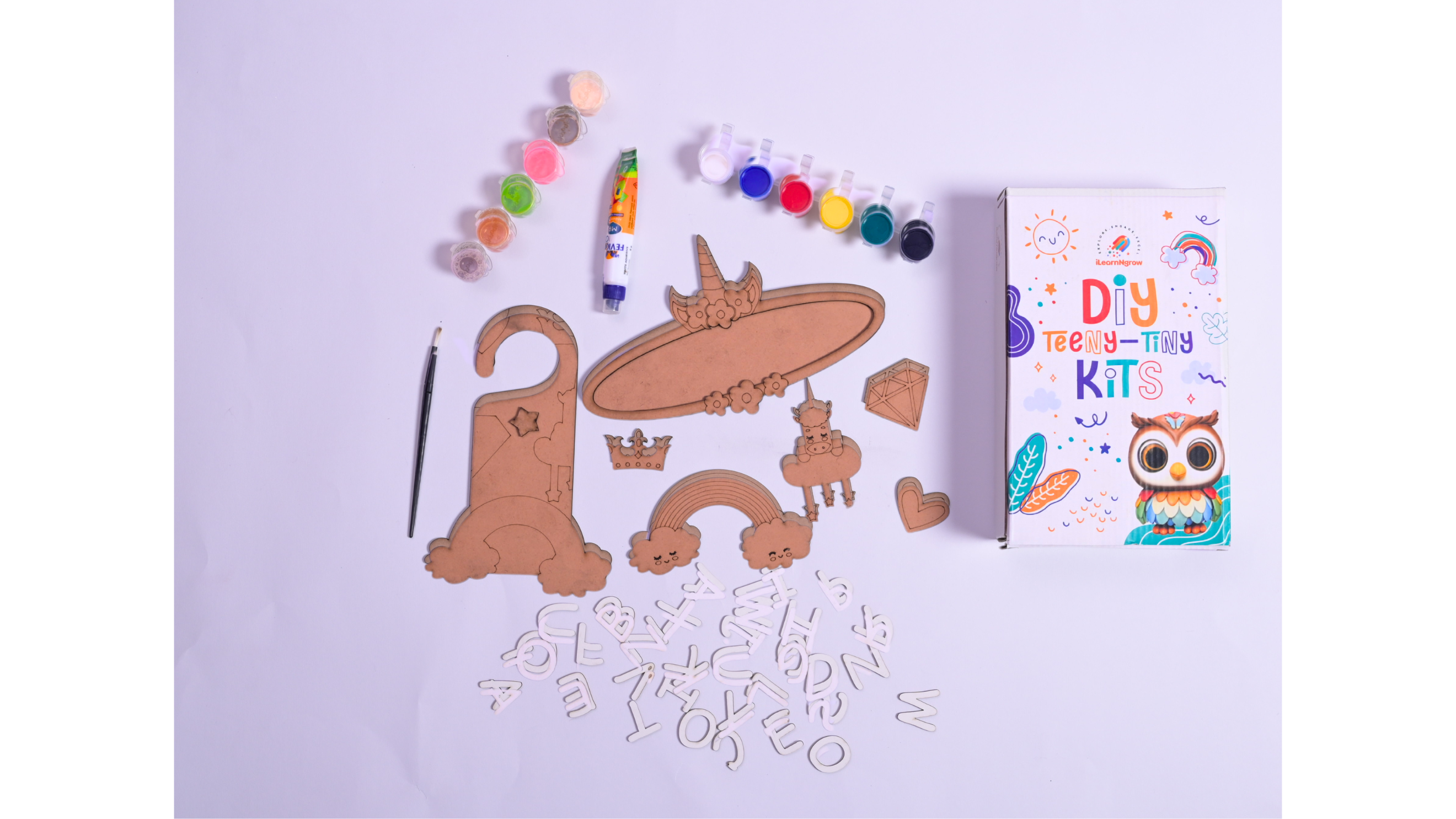 Unicorn Theme Name Plate and Door Knob - Teeny Tiny