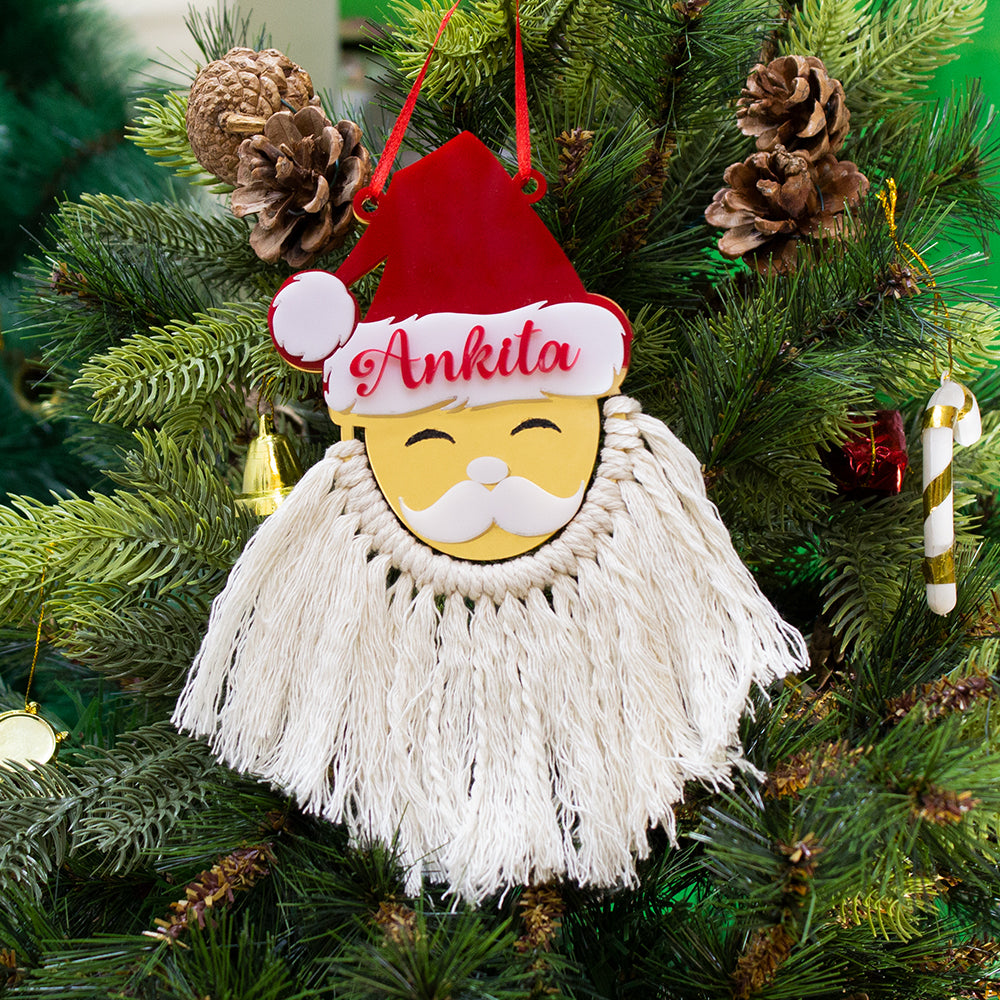 Macrame Santa Ornament