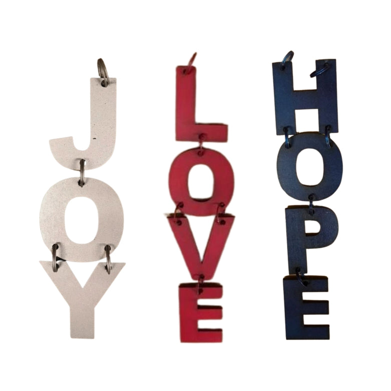 NADIA - Pack of 3 festive Christmas Tree word ornaments