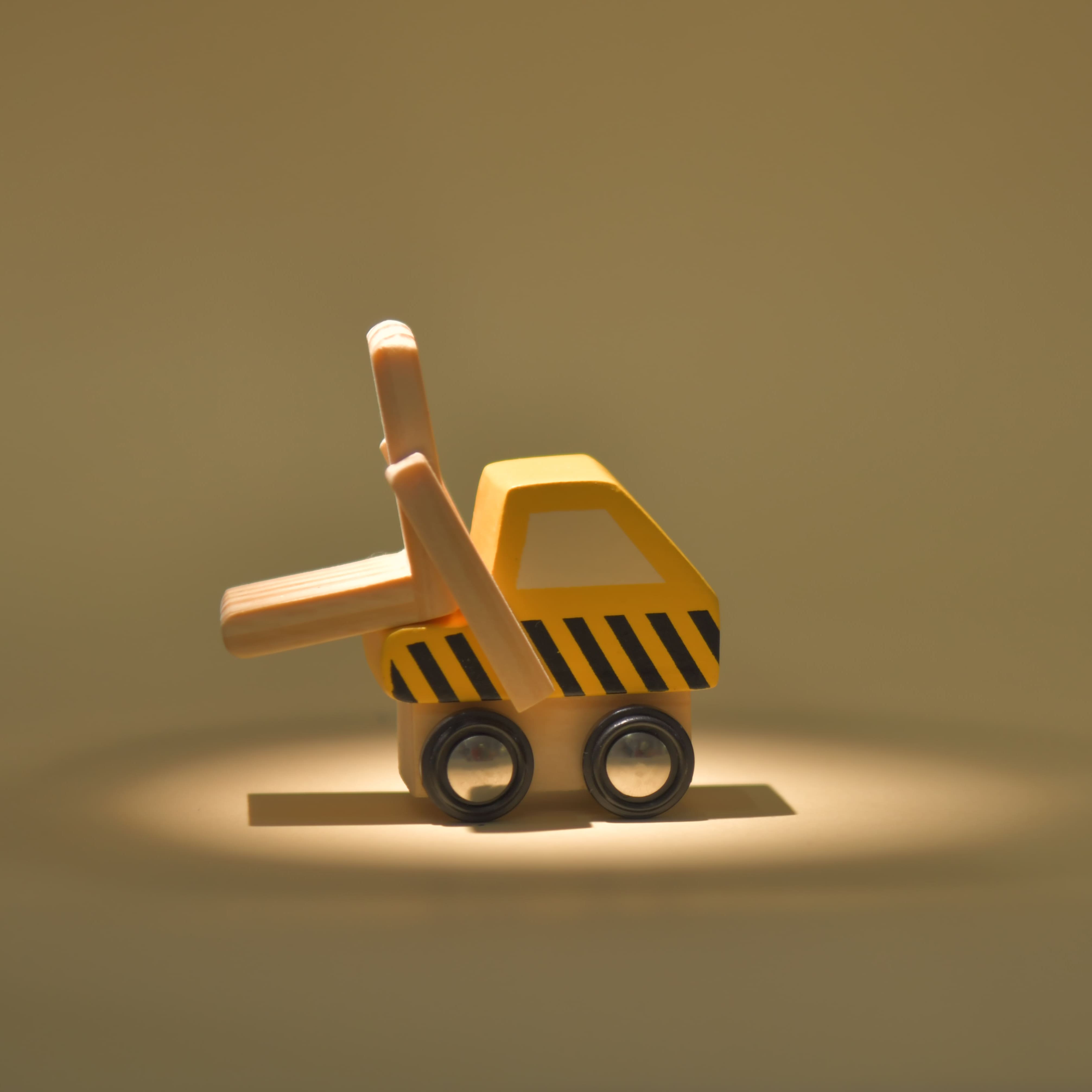 Little Wagon Toy Cars Playset Wooden Toy Cars,12 Colorful Mini Construction Vehicles Set