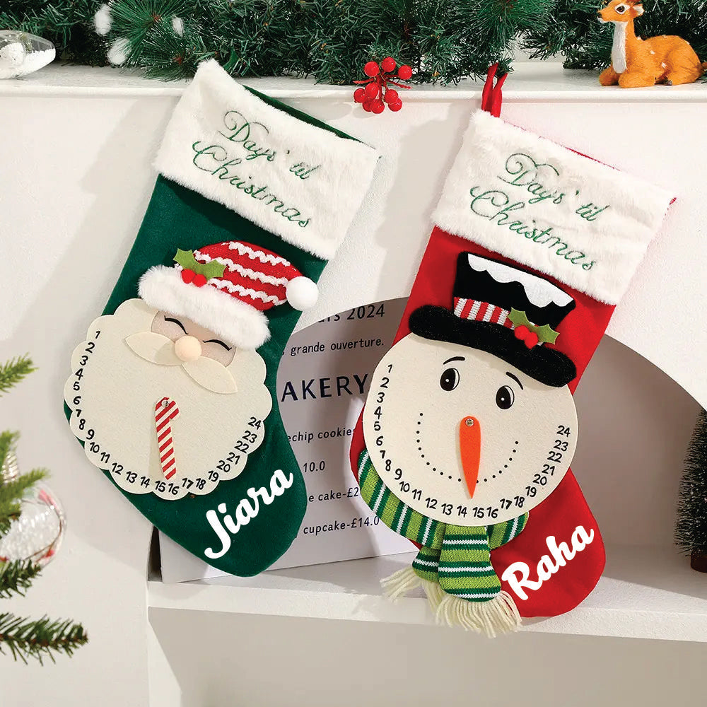 Festive Countdown Treasure Stockings - Set of 2