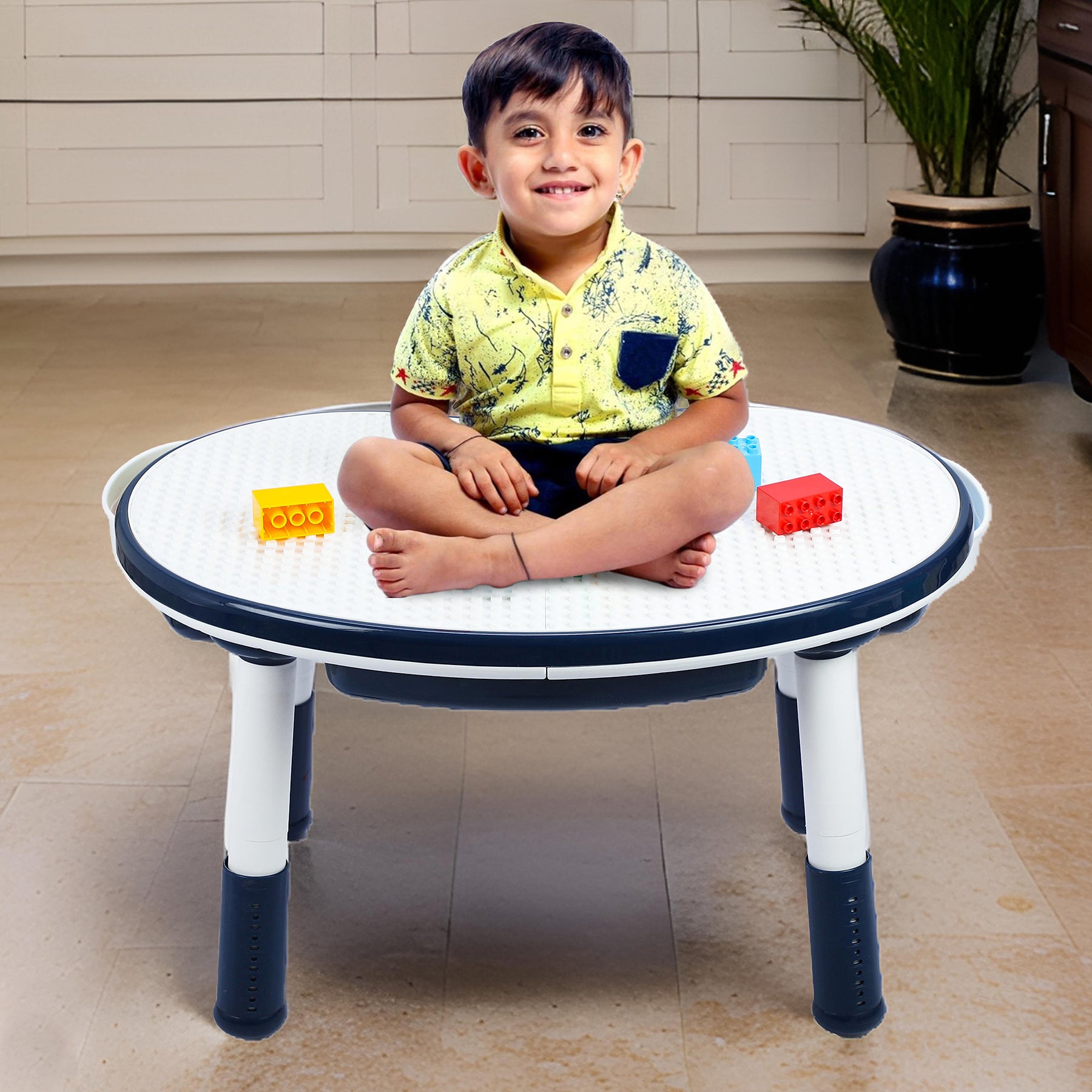 Blocks cum Sensory Table with chair - Blue color