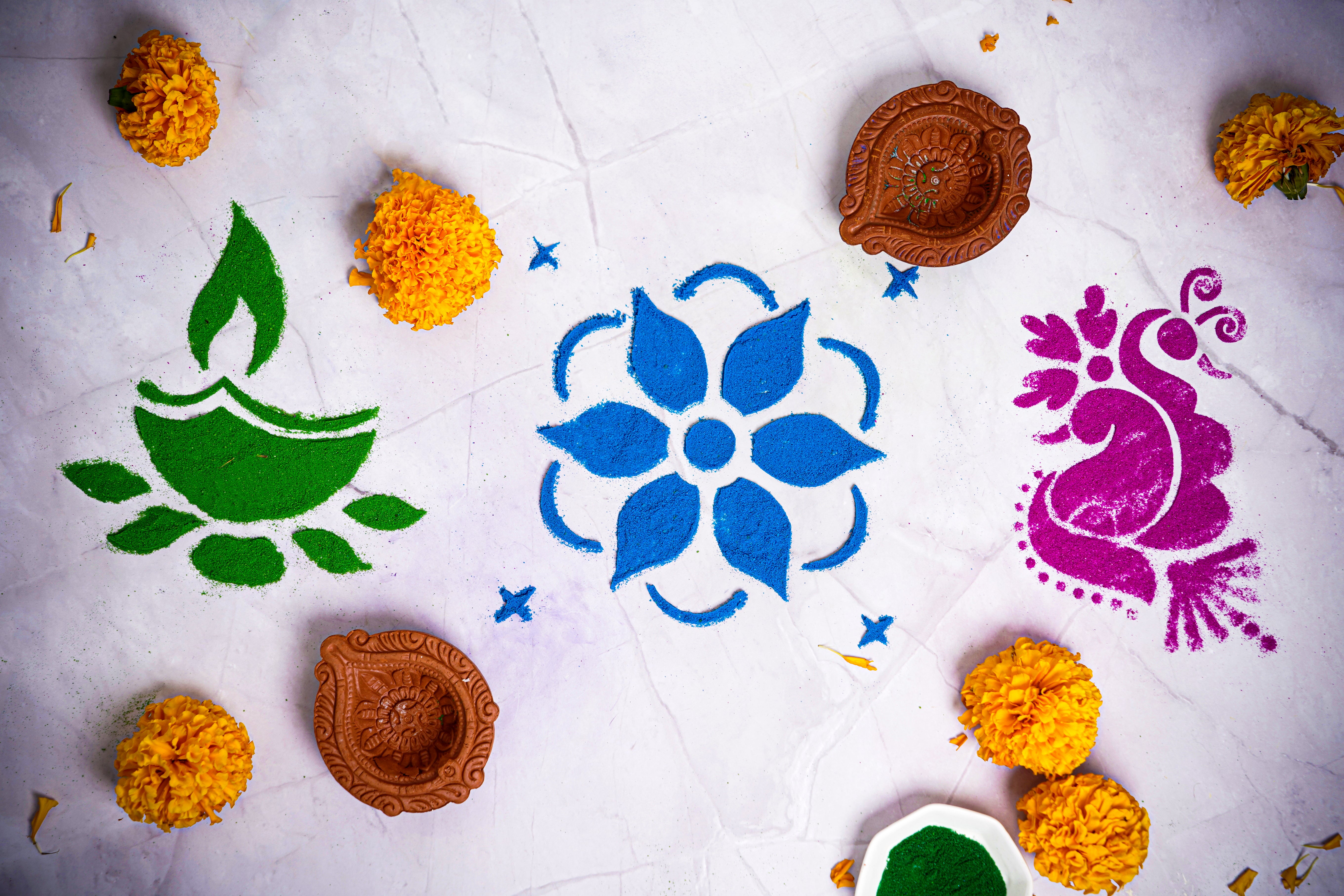 Diwali DIY Rangoli Kit - Set Of Five Stencil