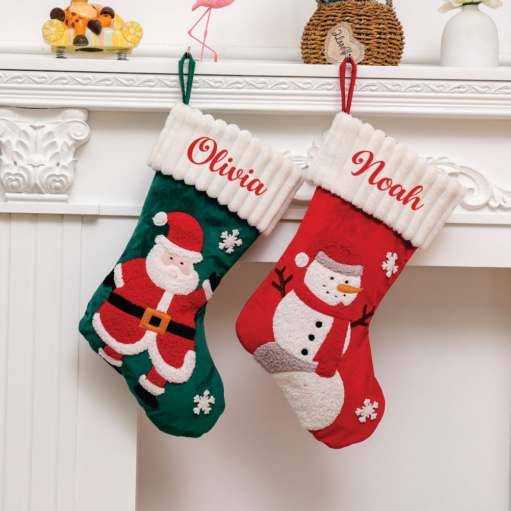 Santa and Frosty Festive Stocking - Happy Santa