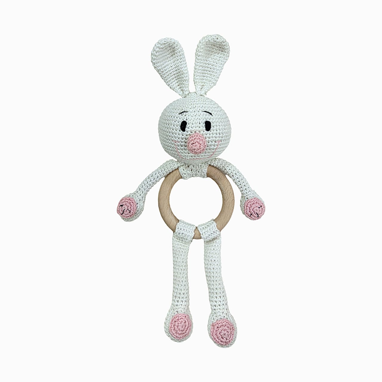 Cuddly Bunnies Rattles Toy - Handmade Crochet Baby Toys