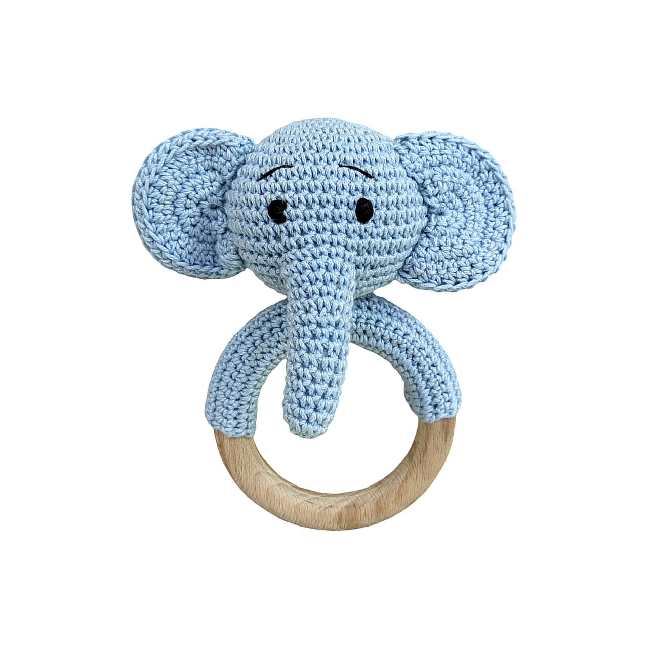 Tiny Trunkies Ring  Rattles - Handmade Crochet Baby Toys