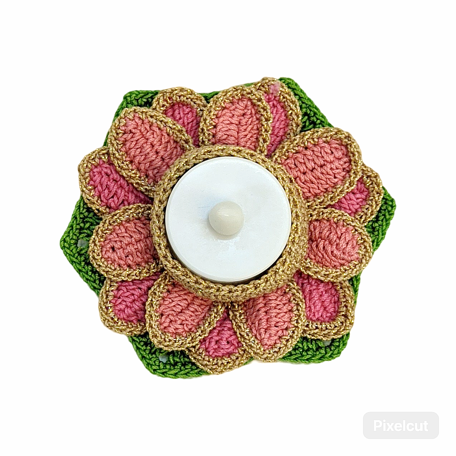 Elegant Crocheted Lotus Tealights