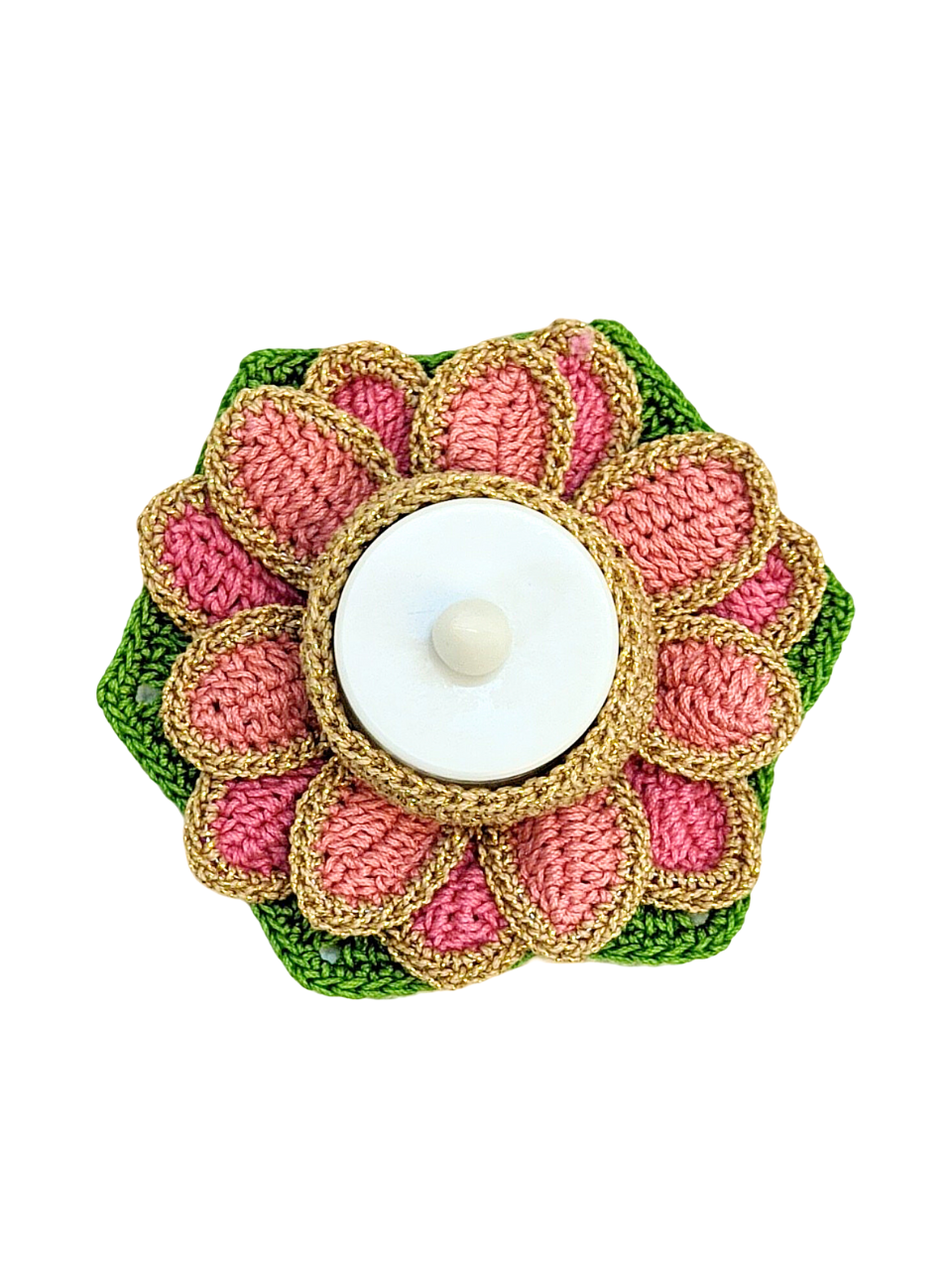 Elegant Crocheted Lotus Tealights