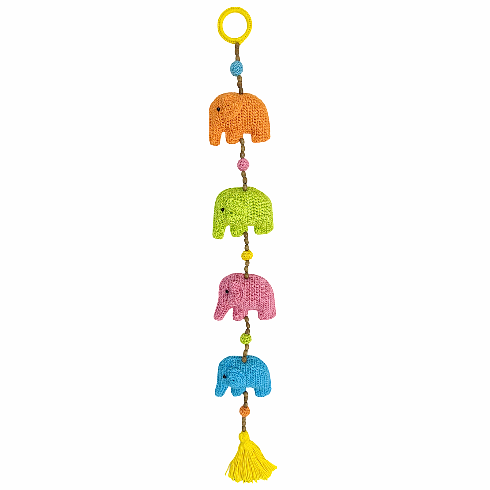 Bright Multicolor Crochet Elephant Hangings