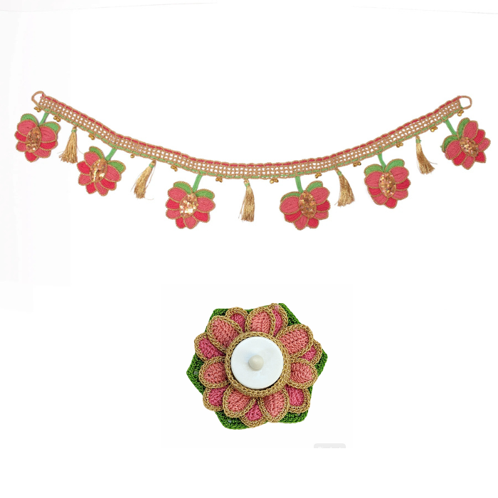 Festive Crochet Lotus Hangings - 4.0