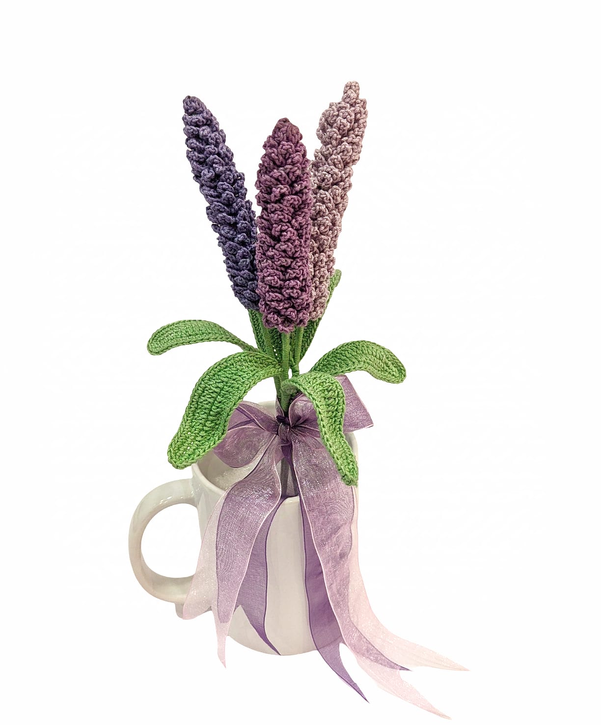 Lavender Loveliness: Handcrafted Crochet Flowers for Chic for Gifting Mug Arrangment