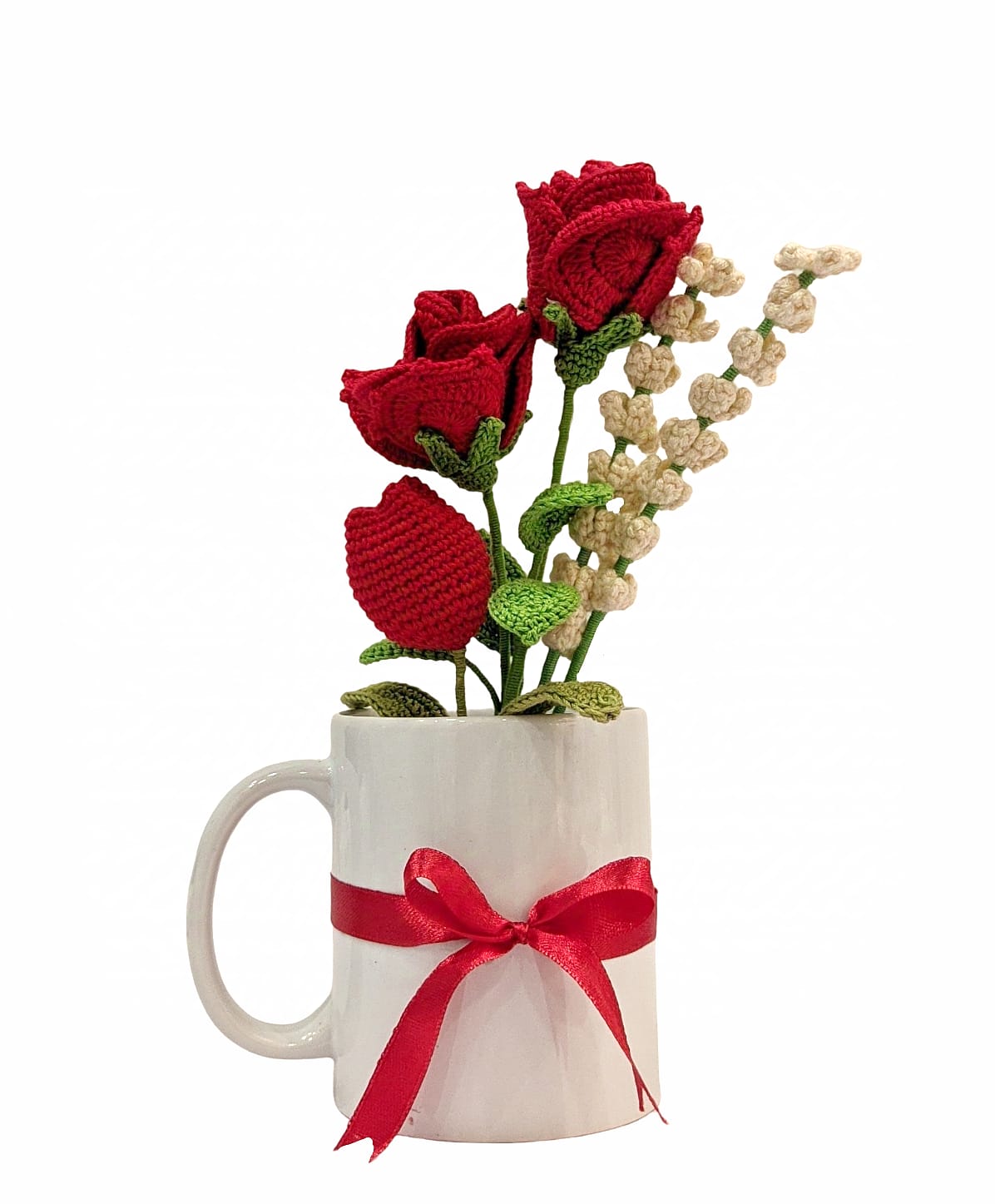 Timeless Elegance: Crochet Rose for Gifting Mug Bouquet