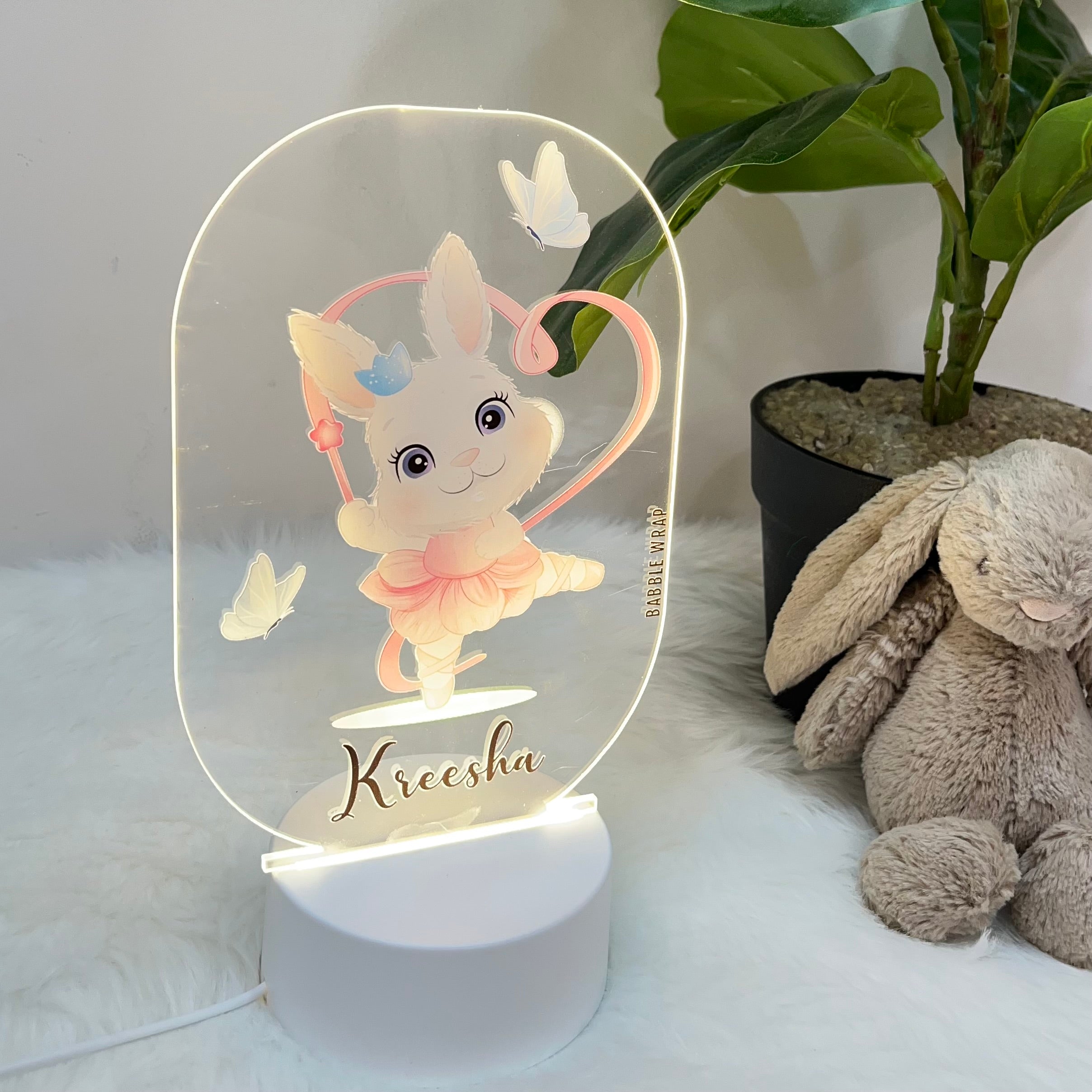 Mystical Bunny - Acrylic LED Night Lamp