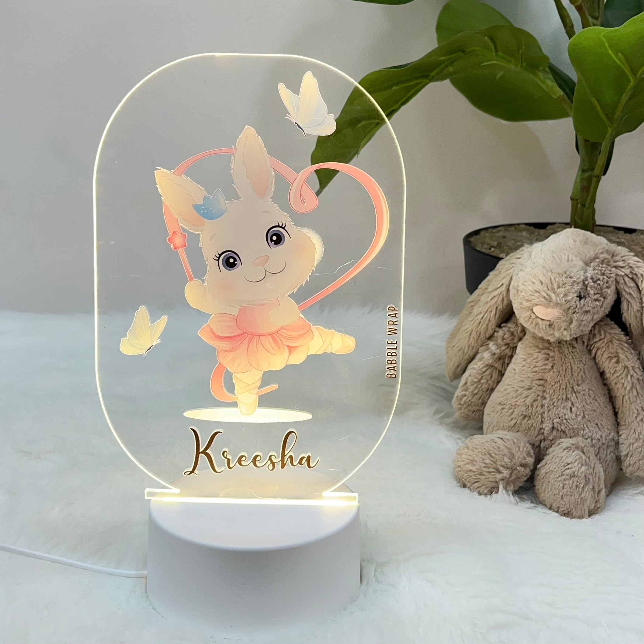 Mystical Bunny - Acrylic LED Night Lamp